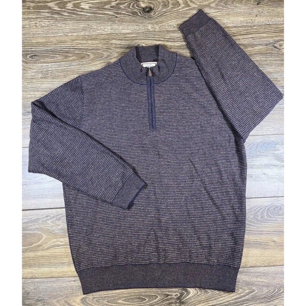 Jos A Bank Men's XL 1/3 Zip Long Sleeve Wool Blend Pullover